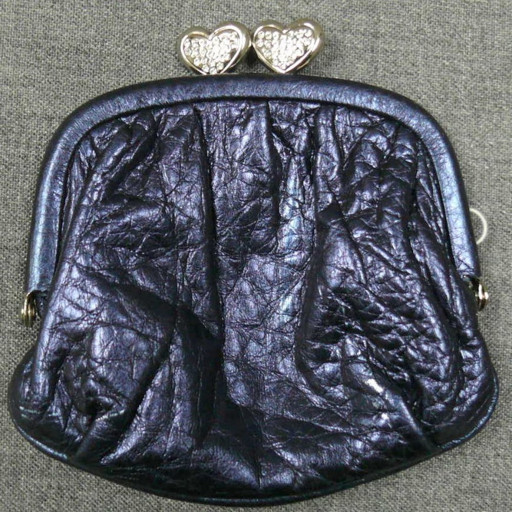 Brighton Blue Metallic Kiss Coin Purse w/Defect